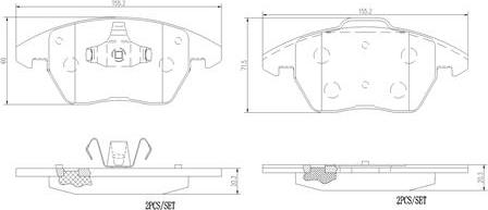 Brembo P85148N - Kit de plaquettes de frein, frein à disque cwaw.fr