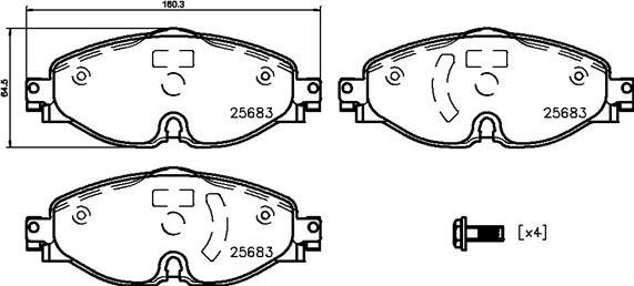 Brembo P85147N - Kit de plaquettes de frein, frein à disque cwaw.fr