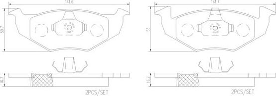 Brembo P 85 156 - Kit de plaquettes de frein, frein à disque cwaw.fr