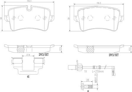 Brembo P85150N - Kit de plaquettes de frein, frein à disque cwaw.fr