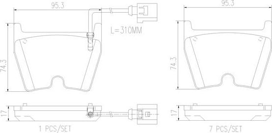 Brembo P85152N - Kit de plaquettes de frein, frein à disque cwaw.fr