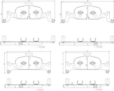 Brembo P85164N - Kit de plaquettes de frein, frein à disque cwaw.fr