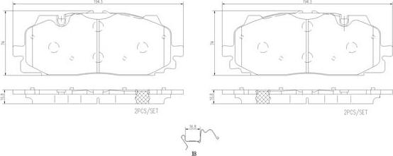 Brembo P85165N - Kit de plaquettes de frein, frein à disque cwaw.fr