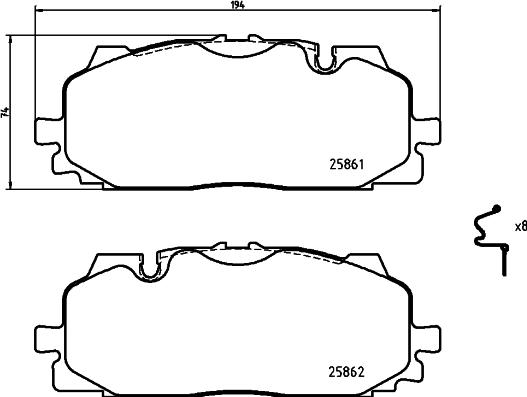 Brembo P 85 165X - Kit de plaquettes de frein, frein à disque cwaw.fr