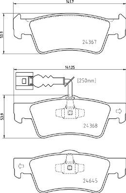 Brembo P 85 163 - Kit de plaquettes de frein, frein à disque cwaw.fr