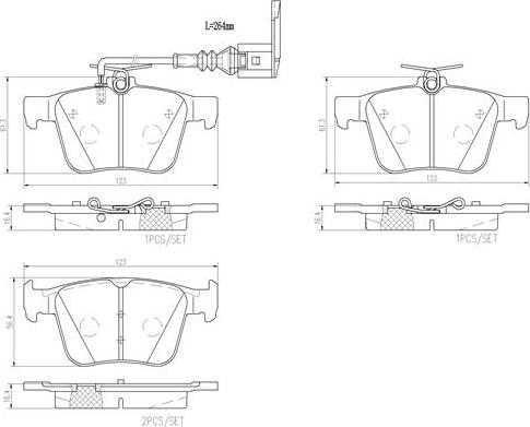 Brembo P85162N - Kit de plaquettes de frein, frein à disque cwaw.fr