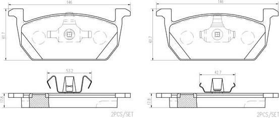 Brembo P85167N - Kit de plaquettes de frein, frein à disque cwaw.fr