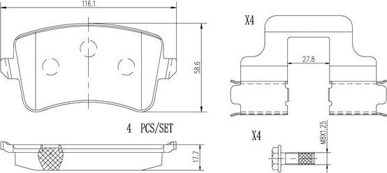 Brembo P85100N - Kit de plaquettes de frein, frein à disque cwaw.fr