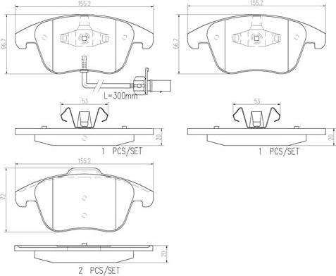 Brembo P85113N - Kit de plaquettes de frein, frein à disque cwaw.fr