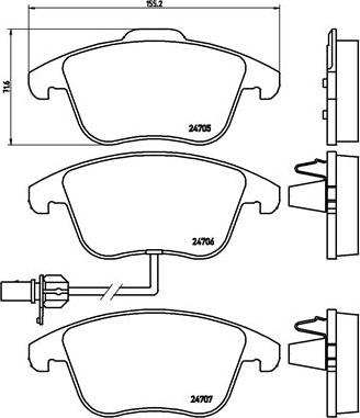 Brembo P 85 113X - Kit de plaquettes de frein, frein à disque cwaw.fr