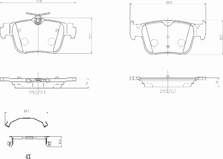 Brembo P85184N - Kit de plaquettes de frein, frein à disque cwaw.fr