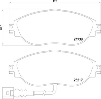 Brembo P 85 131X - Kit de plaquettes de frein, frein à disque cwaw.fr