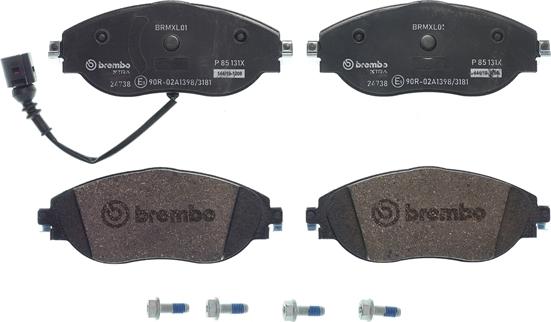 Brembo P 85 131X - Kit de plaquettes de frein, frein à disque cwaw.fr