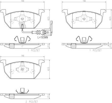 Brembo P85137N - Kit de plaquettes de frein, frein à disque cwaw.fr