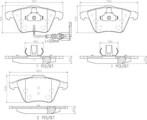 Brembo P85129N - Kit de plaquettes de frein, frein à disque cwaw.fr