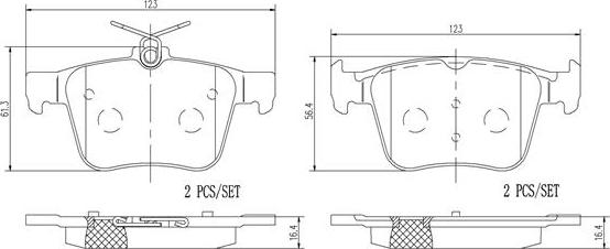 Brembo P85124N - Kit de plaquettes de frein, frein à disque cwaw.fr