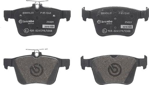 Brembo P 85 124X - Kit de plaquettes de frein, frein à disque cwaw.fr