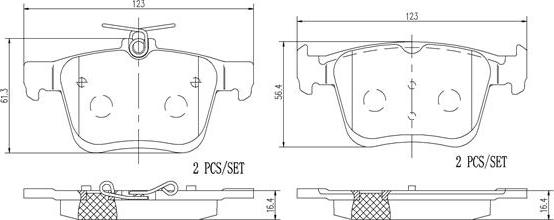 Brembo P85125N - Kit de plaquettes de frein, frein à disque cwaw.fr