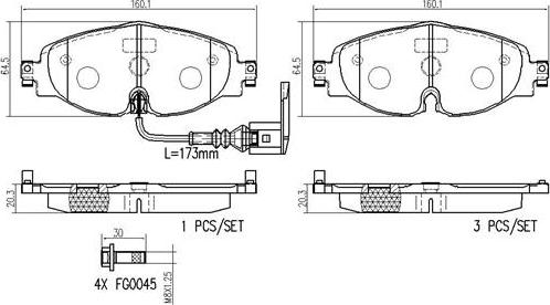 Brembo P85126N - Kit de plaquettes de frein, frein à disque cwaw.fr