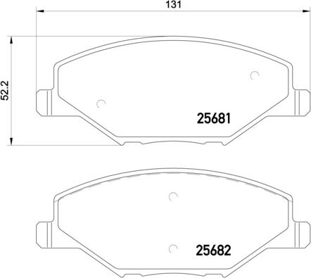 Brembo P 85 121X - Kit de plaquettes de frein, frein à disque cwaw.fr