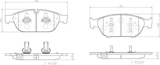 Brembo P85127N - Kit de plaquettes de frein, frein à disque cwaw.fr