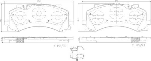 Brembo P85170N - Kit de plaquettes de frein, frein à disque cwaw.fr