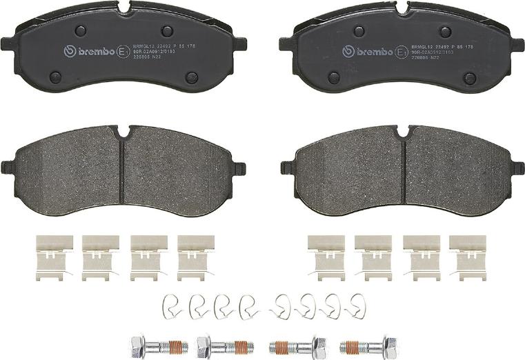 Brembo P 85 178 - Kit de plaquettes de frein, frein à disque cwaw.fr