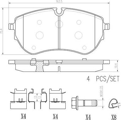 Brembo P85173N - Kit de plaquettes de frein, frein à disque cwaw.fr