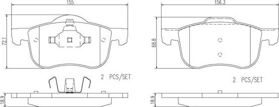 Brembo P86016N - Kit de plaquettes de frein, frein à disque cwaw.fr