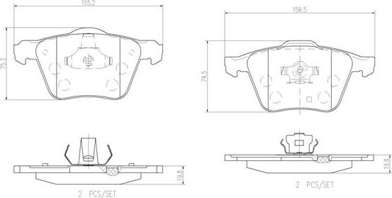 Brembo P86018N - Kit de plaquettes de frein, frein à disque cwaw.fr