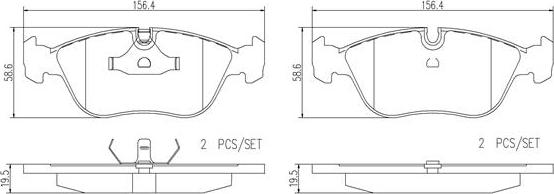 Brembo P86013N - Kit de plaquettes de frein, frein à disque cwaw.fr