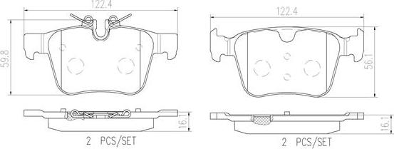 Brembo P86029N - Kit de plaquettes de frein, frein à disque cwaw.fr