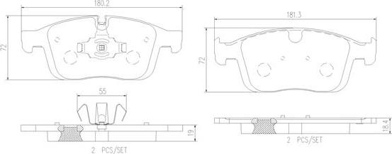 Brembo P86026N - Kit de plaquettes de frein, frein à disque cwaw.fr