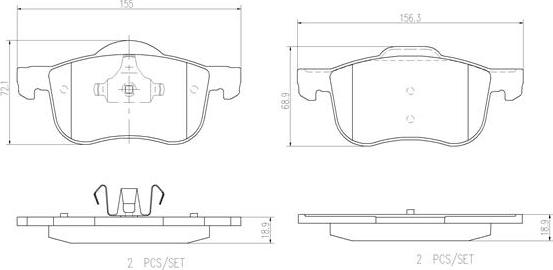 Brembo P86020N - Kit de plaquettes de frein, frein à disque cwaw.fr