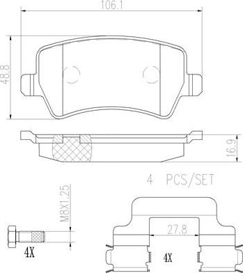 Brembo P86021N - Kit de plaquettes de frein, frein à disque cwaw.fr