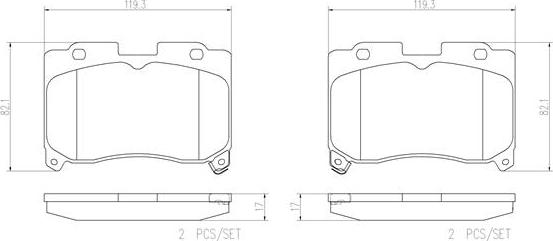 Brembo P83090N - Kit de plaquettes de frein, frein à disque cwaw.fr