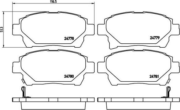 Brembo P 83 097 - Kit de plaquettes de frein, frein à disque cwaw.fr