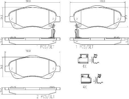 Brembo P83046N - Kit de plaquettes de frein, frein à disque cwaw.fr