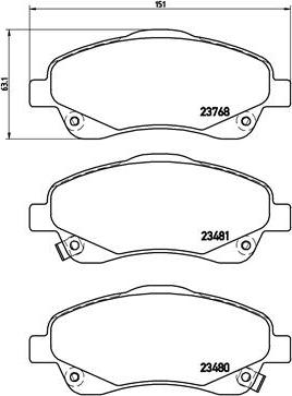 Brembo P 83 046 - Kit de plaquettes de frein, frein à disque cwaw.fr