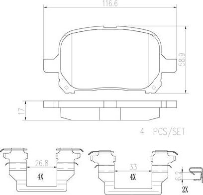 Brembo P83040N - Kit de plaquettes de frein, frein à disque cwaw.fr