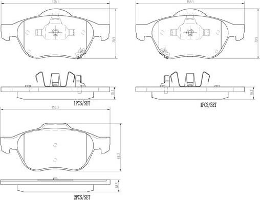 Brembo P83043N - Kit de plaquettes de frein, frein à disque cwaw.fr