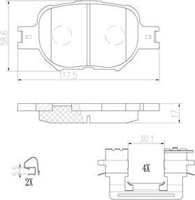 Brembo P83054N - Kit de plaquettes de frein, frein à disque cwaw.fr