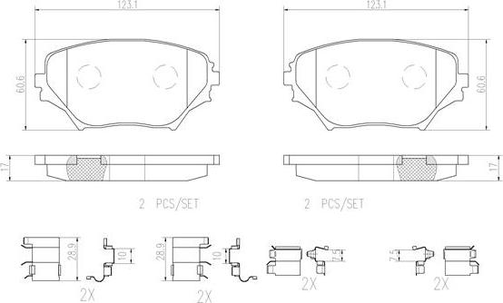 Brembo P83055N - Kit de plaquettes de frein, frein à disque cwaw.fr