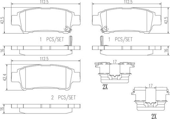 Brembo P83056N - Kit de plaquettes de frein, frein à disque cwaw.fr