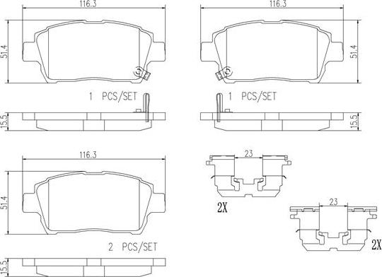 Brembo P83051N - Kit de plaquettes de frein, frein à disque cwaw.fr