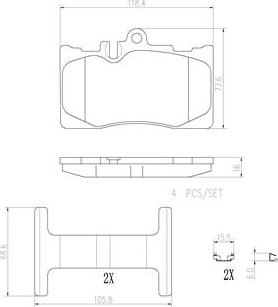 Brembo P83058N - Kit de plaquettes de frein, frein à disque cwaw.fr