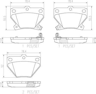 Brembo P83052N - Kit de plaquettes de frein, frein à disque cwaw.fr