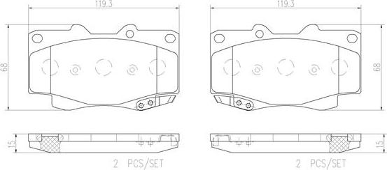 Brembo P83069N - Kit de plaquettes de frein, frein à disque cwaw.fr