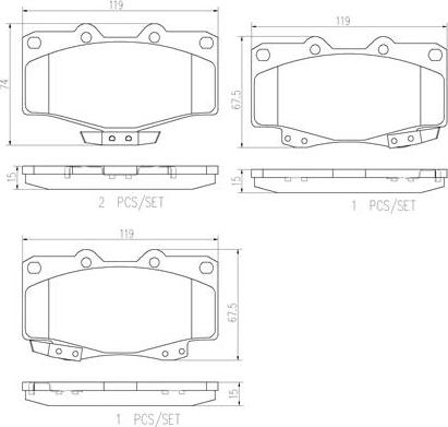 Brembo P83009N - Kit de plaquettes de frein, frein à disque cwaw.fr