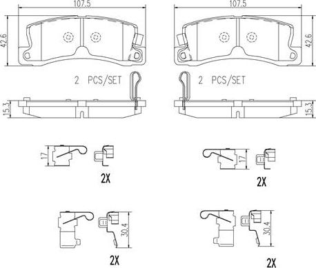 Brembo P83015N - Kit de plaquettes de frein, frein à disque cwaw.fr